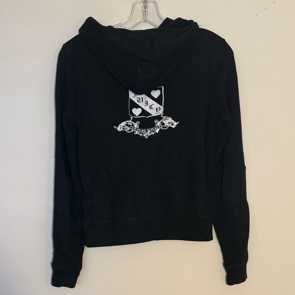Juicy Couture Black Zip Up Hoodie Jacket Women SizeM